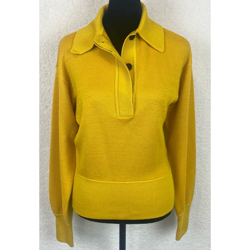 ISABEL MARANT • Yellow Heron Polo Neck Wool-Blend Long Sleeve Sweater, 4 - Picture 8 of 16